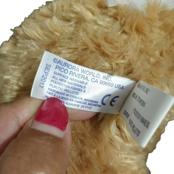 Aurora Bunny Rabbit Plush Stuffed Animal White Brown 2017 Realistic - Picture 7 of 8